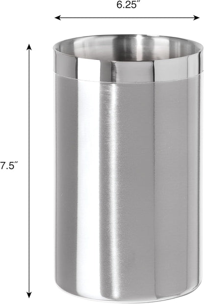 OGGI Stainless Steel Double Wall Wine Cooler - Insulated Tabletop Wine Chiller for White Wine & Champagne, Fits Most Standard Sized Bottles