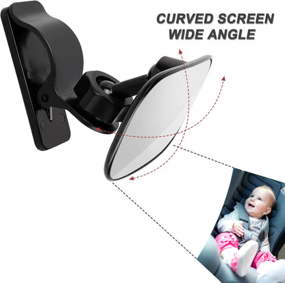 Mluchee Baby Car Mirror - Full Wide Angle Convex 360° Adjustable Rearview Infant Safety Mirror