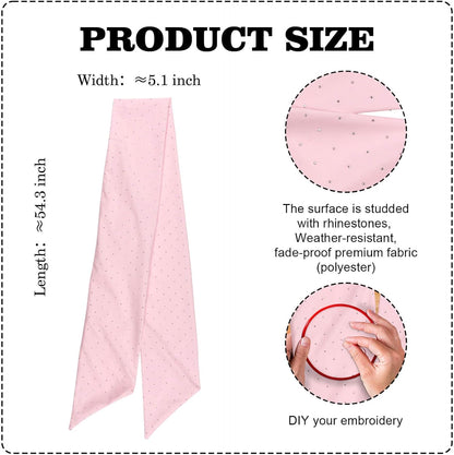 YKW Pink Rhinestone Wreath Sash - Sparkling 54x5 Inch Ribbon for Baby Shower & Wedding Decor