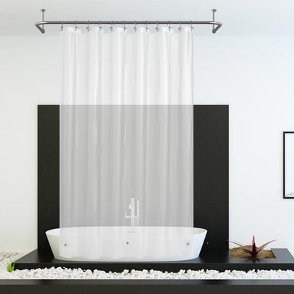 Mrs Awesome 72x96 X-Long Frosted Shower Curtain Liner with Magnets, Extra Long PEVA Plastic Shower Curtain for Bathroom, 72 x 96, Frost