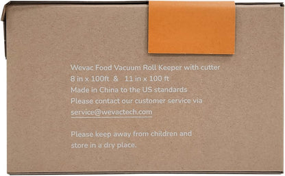 Wevac Vacuum Seal Rolls - 8''x100' & 11''x100' BPA-Free Food Storage Bags with Cutter | Ideal for Meal Prep & Sous Vide