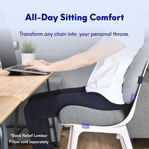 Cushion Lab Pressure Relief Seat Cushion - Extra-Dense Memory Foam for Comfort | Black, Ideal for Office & Home Use