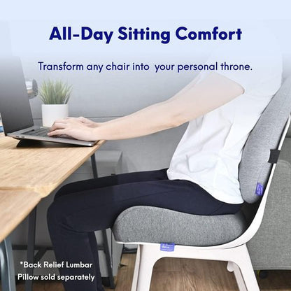 Cushion Lab Pressure Relief Seat Cushion - Extra-Dense Memory Foam for Comfort | Black, Ideal for Office & Home Use
