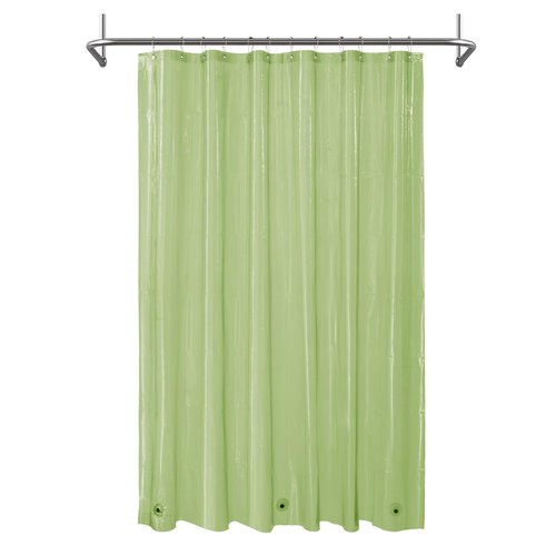 Mrs Awesome Clear Green Shower Curtain Liner with 3 Magnets, 72x72 Premium Flexible Sturdy Plastic Shower Curtain for Bathroom Waterproof, Clear Green