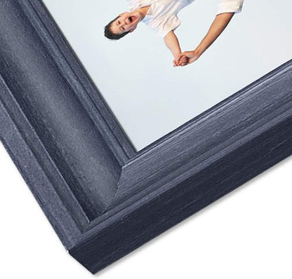 LaVie Home 8x10 Rustic Picture Frame - Tempered Glass for Wall Mount & Tabletop Display - Blue