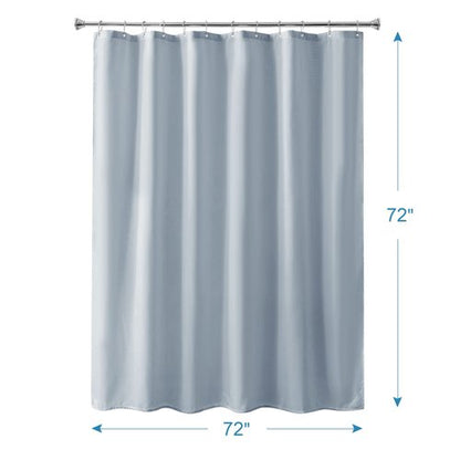 Amazer Light Gray Shower Curtain Liner, Light Gray Fabric Shower Liner, 2-in-1 Bathroom Shower Curtain and Liner, 12 Grommet Holes, Water Proof, Machine Washable, Hotel Quality, 72 x 72 Inches