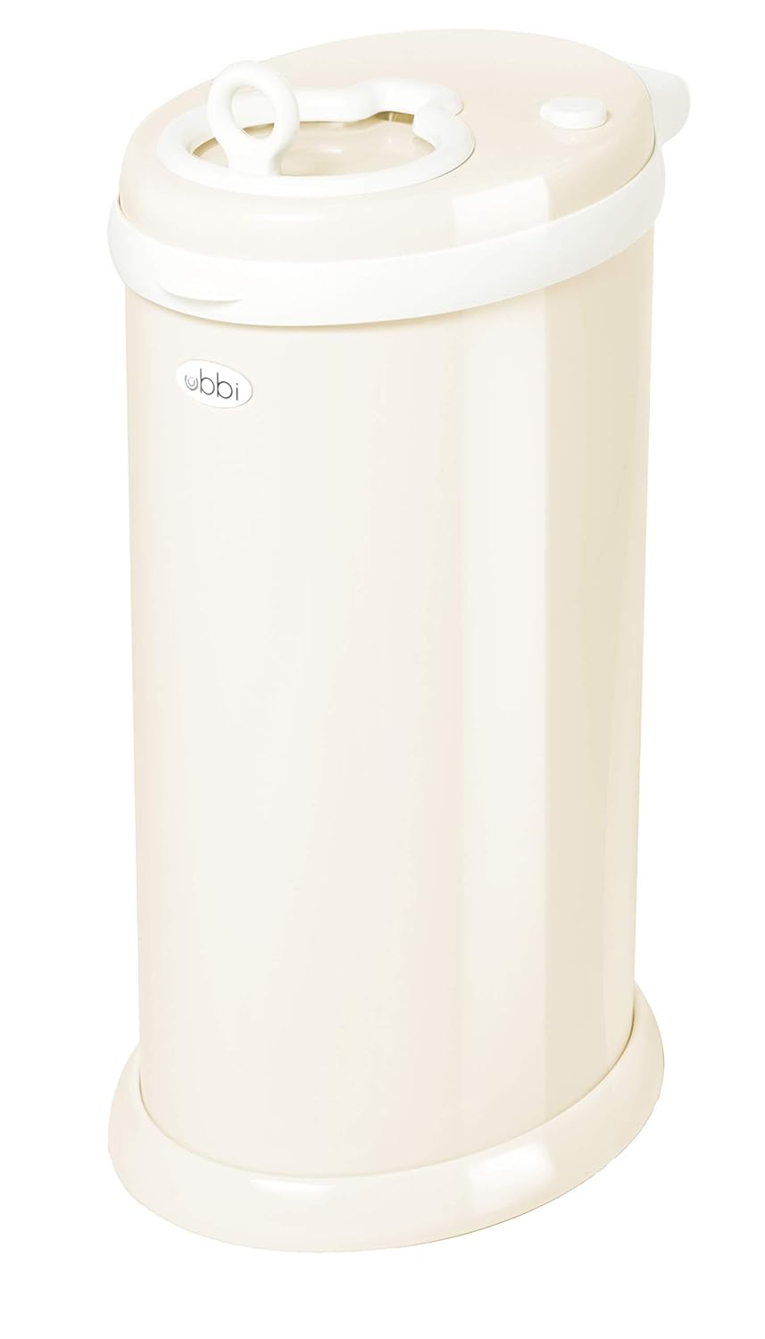Ubbi Stainless Steel Diaper Pail - Odor Locking Design, No Special Bags Needed | Ivory Color, Award-Winning