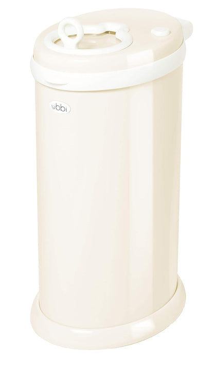 Ubbi Stainless Steel Diaper Pail - Odor Locking Design, No Special Bags Needed | Ivory Color, Award-Winning