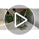 Green Glass Bathroom Accessories Set with Soap Dispenser and Toothbrush Holders - 4 Piece