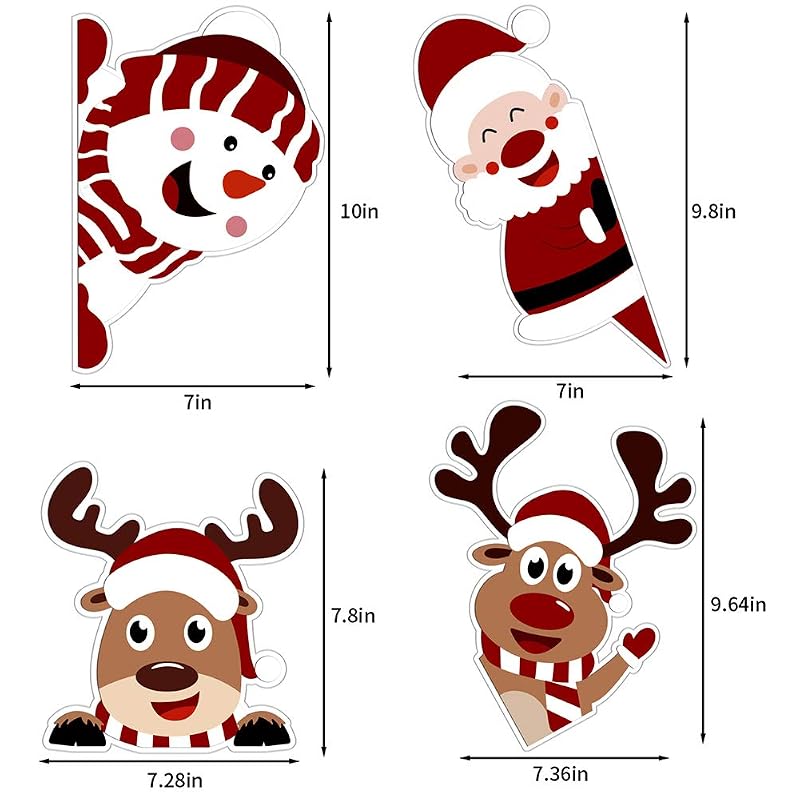 Christmas Window Clings 107Pcs Santa Snowflake Reindeer Decals for Home & Window Decoration