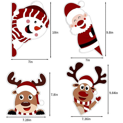Christmas Window Clings 107Pcs Santa Snowflake Reindeer Decals for Home & Window Decoration