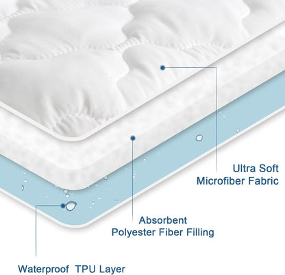 Queen Mattress Protector - Waterproof Quilted Cover with Ultra Soft Surface | Fits Mattresses Up to 14 Inches
