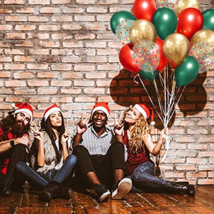 Red Green Gold Balloons 70 Pack for Christmas Party - Variation: Red Green