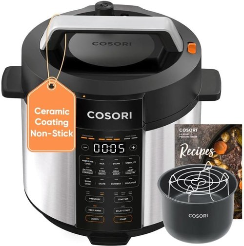 COSORI 6QT Pressure Cooker - 9-in-1 Multi Cooker with Ceramic Inner Pot & 12 Safety Features