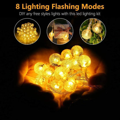 Skiennix Battery Operated Globe String Lights - 33 FT, 80 LED, Waterproof, 8 Modes with Remote Control | Indoor/Outdoor Fairy Lights for Home & Parties, Warm White