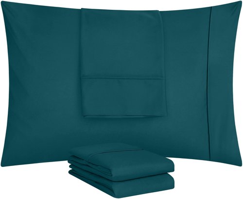 Utopia Bedding Queen Pillow Cases - 4 Pack - Envelope Closure - Soft Brushed Microfiber Fabric - Shrinkage and Fade Resistant Pillow Covers Queen Size 20 X 30 Inches (Queen, Teal)
