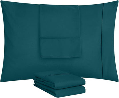 Utopia Bedding Queen Pillow Cases - 4 Pack - Envelope Closure - Soft Brushed Microfiber Fabric - Shrinkage and Fade Resistant Pillow Covers Queen Size 20 X 30 Inches (Queen, Teal)
