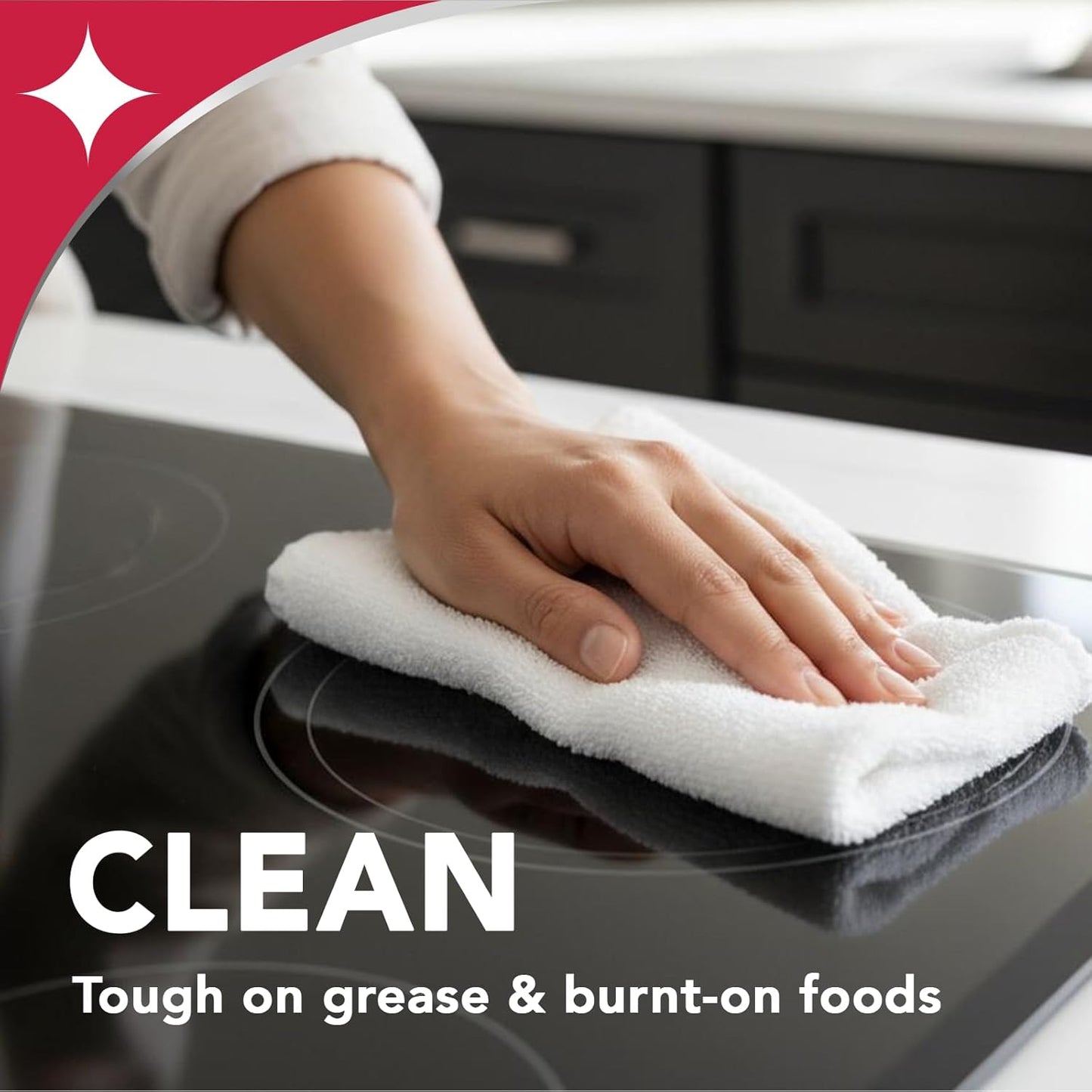 Weiman Ceramic & Glass Cooktop Cleaner - Heavy Duty Polish with 3 Scrubbing Pads | 10 Ounce Bottle