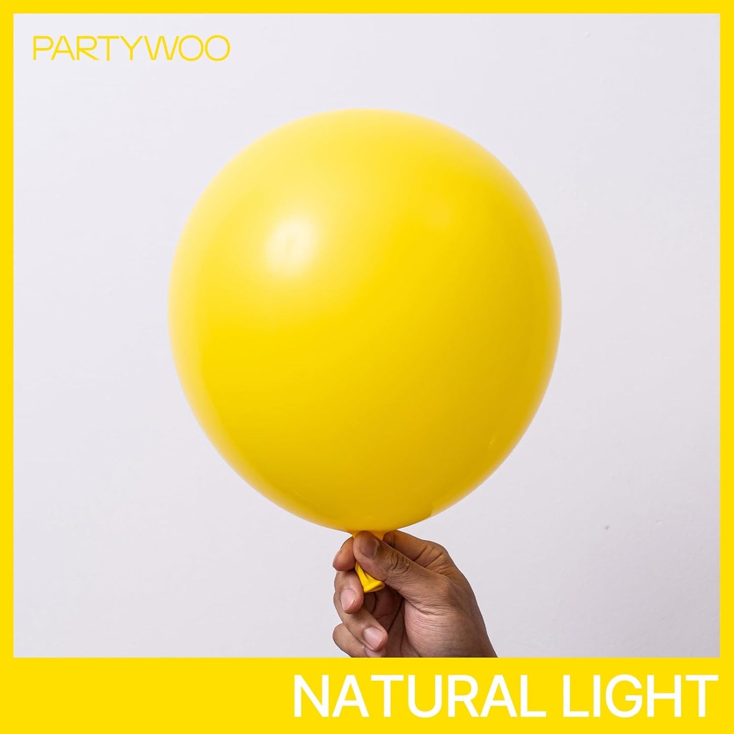 PartyWoo Yellow Balloons - 100-Pack Matte Latex Balloons in 5-18 Inch Sizes for Parties & Events