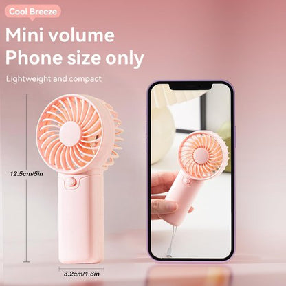 4 Pack Mini Portable Fan - 5'' AAA Battery Operated, Lightweight Handheld with 1 Speed & Lanyard - Quiet Personal Fan for Kids, Girls, Women & Men - Ideal for Office,Outdoor,Travel,Commute,Makeup