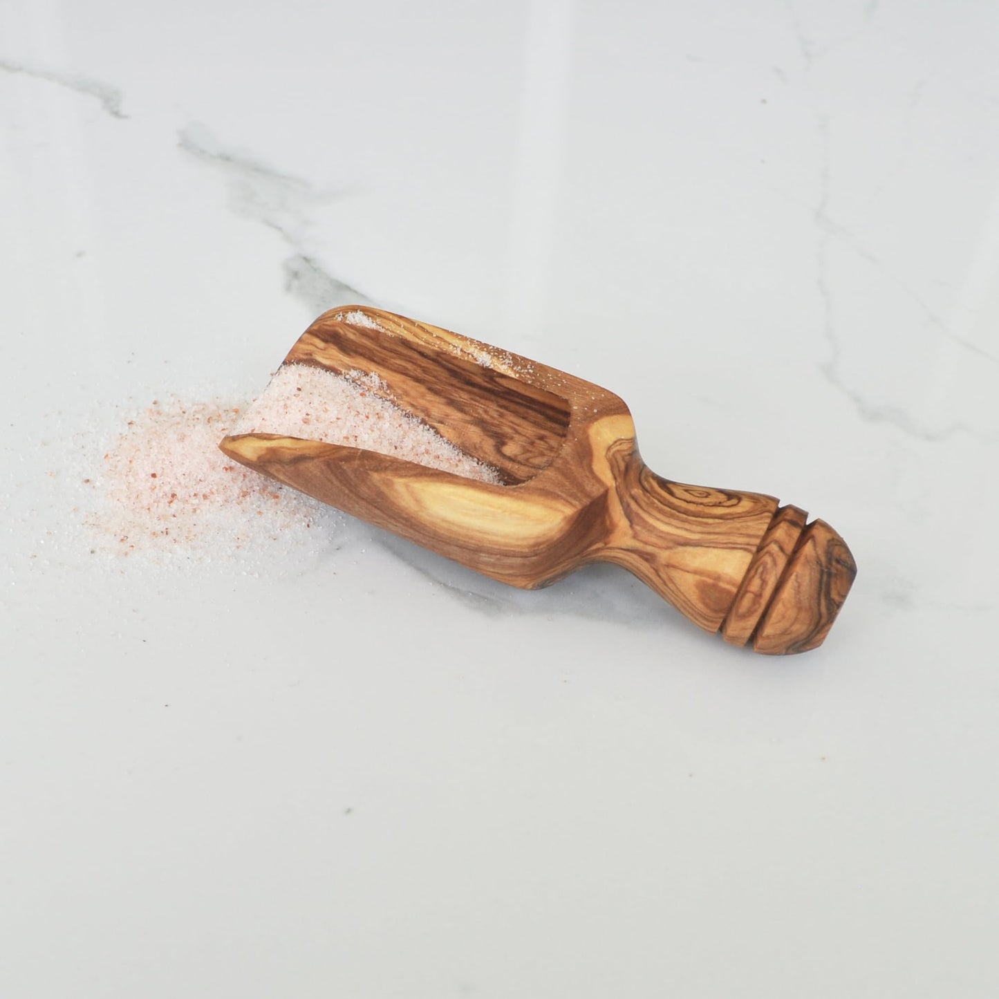 Naturally Med Olive Wood Large Salt Scoop/Bath Salt Scoop/Coffee Scoop/Flour Scoop/Kitchen Scoop