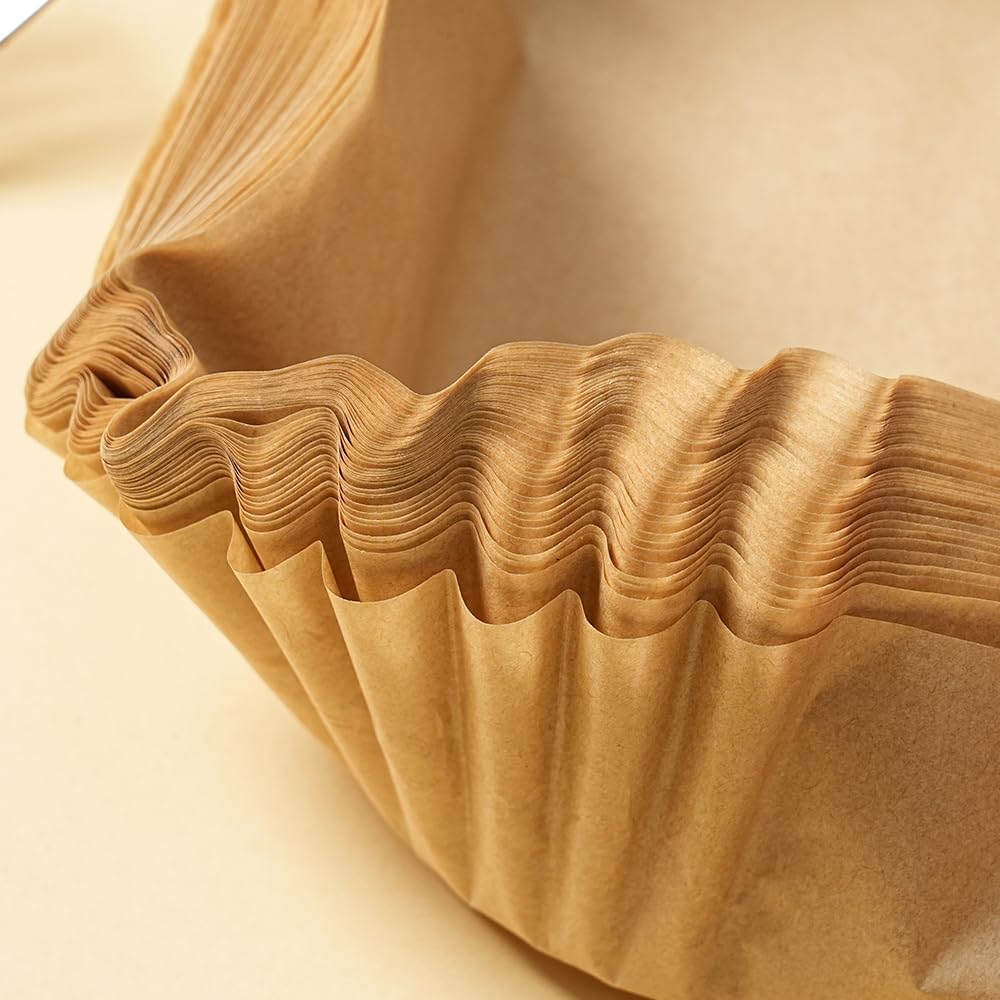 Skiennix Air Fryer Liners - Disposable Virgin Pulp Parchment Paper | 100pcs, Non-Stick & Heat Resistant for 4QT-6QT Air Fryers