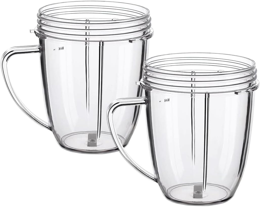 Nutribullet Replacement Cups - Compatible 600W & 900W Blenders | Set of 2, 18oz Mugs
