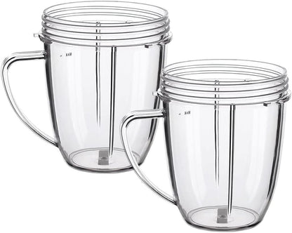 Nutribullet Replacement Cups - Compatible 600W & 900W Blenders | Set of 2, 18oz Mugs