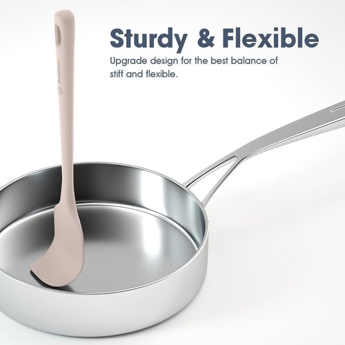 ChefAide Silicone Spatula Set - 5 Pieces, Ergonomic Heat-Resistant Design, Food Grade Rubber, 600°F