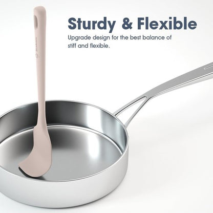 ChefAide Silicone Spatula Set - 5 Pieces, Ergonomic Heat-Resistant Design, Food Grade Rubber, 600°F
