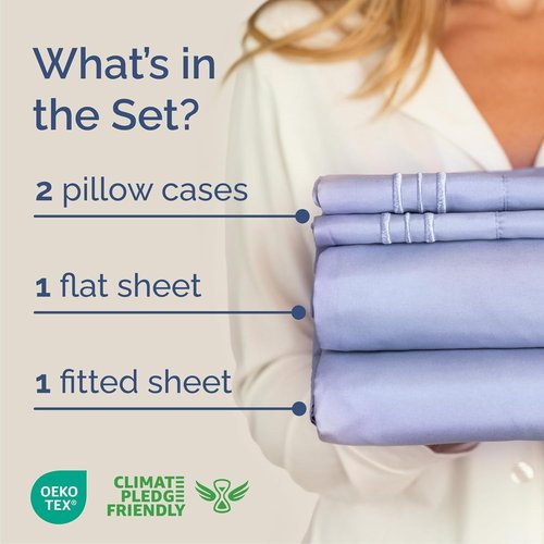 Cal King Size 4-Piece Sheet Set - Skiennix Comfy, Breathable & Cooling Bed Sheets - Luxury Lavender Bedding with Deep Pockets