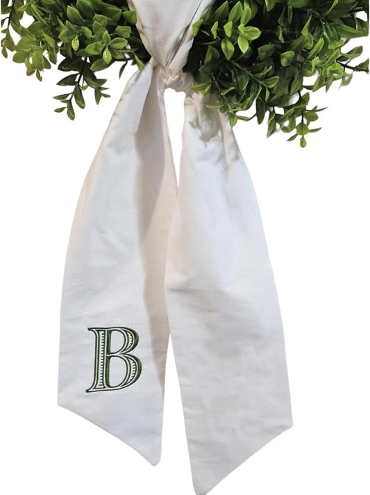 Monogram Wreath Sash - Custom Spring Decor for Front Door | Perfect Gift for Her