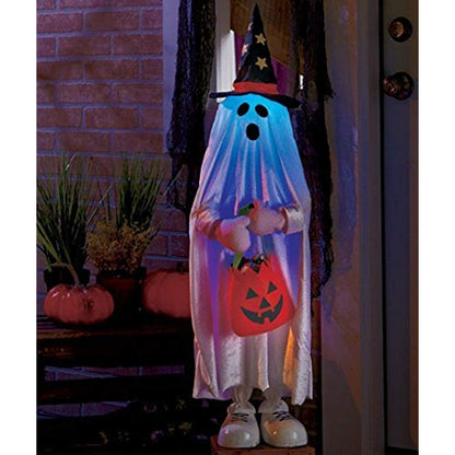 KNL Store Halloween Treater Pumpkin Kid Jack O Lantern Candy Bag Witch Hat Greeters Haunted House Decor(Ghost)