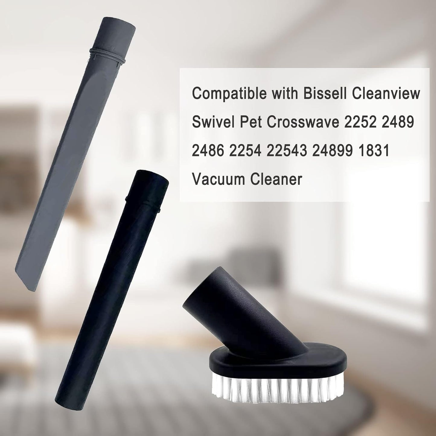 Bvhonwe Vacuum Attachments Kit - Crevice Tool, Wand & Dust Brush for Bissell Cleanview & Crosswave