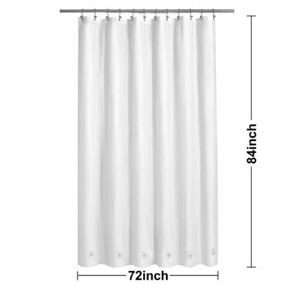 Barossa Design Extra Long Shower Curtain Liner with 6 Magnets - 72" x 84" XL White Waterproof PEVA Shower Liner for Bathroom, PVC Free, Metal Grommets - White, 72x84