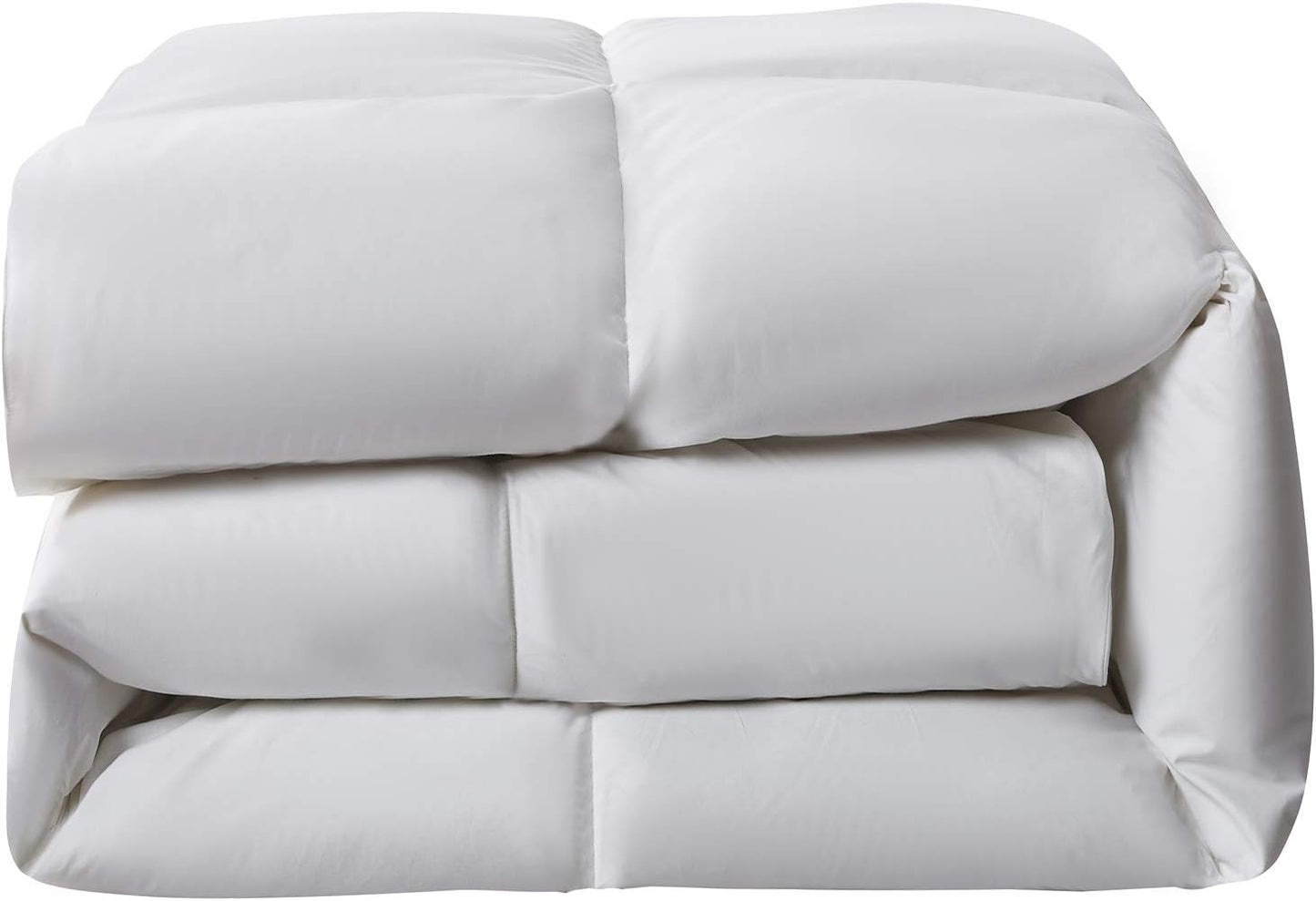 Serta Goose Feather Down Comforter - Hotel Luxury Hypoallergenic Twin Size Duvet Insert | 100% Cotton, 68 x 90 Inch, White