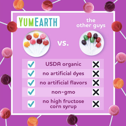 YumEarth Organic Vitamin C Pops - 40 Fruit Flavored Lollipops | Allergy Friendly, Gluten Free, Vegan