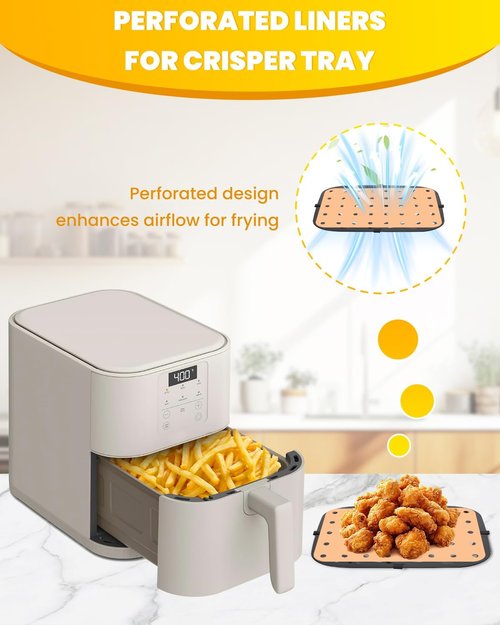 Bella 230PC Air Fryer Paper Liners - Non-Stick Parchment Sheets for Easy Cleanup | 200 Sheets + 30 Extras