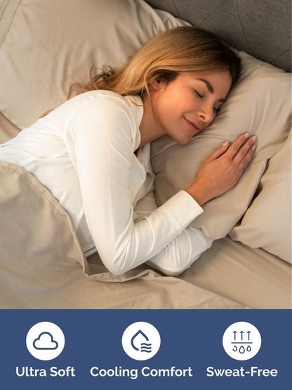 Extra Deep King Fitted Sheet - Hotel Luxury Single Fitted Sheet Only - Easily Fits 18 inch to 24 inch Mattress - Ultra Soft, Wrinkle Free w/Extra Deep Pockets - Easy-Care, Breathable & Comfy - Cream