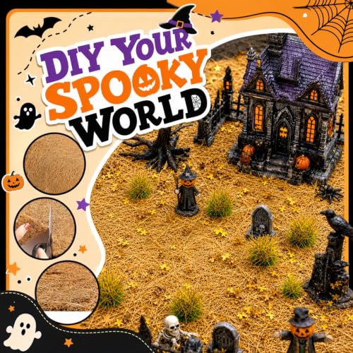 Halloween Village Coir Landscape Mat for Mini Scenes and Dioramas - 40 x 12 Inch