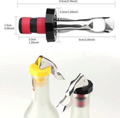 6pcs Reusable Wine Stoppers, Silicone Vacuum Bottle Stopper,Expanding Manual Beverage Bottle Stopper,Wine Bottle Airtight Seal Cork
