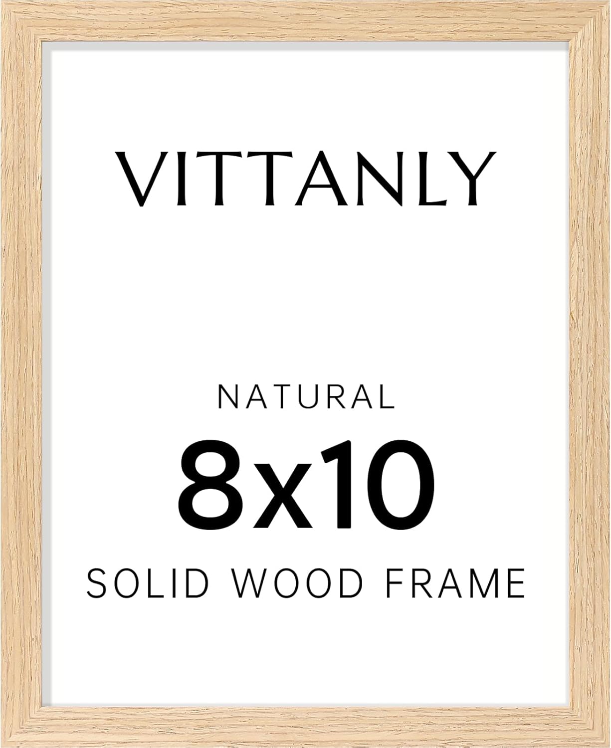 Vittanly 8x10 Picture Frame - Solid Wood with Plexiglass & 5x7 Mat | Versatile Wall Hanging or Tabletop Decor