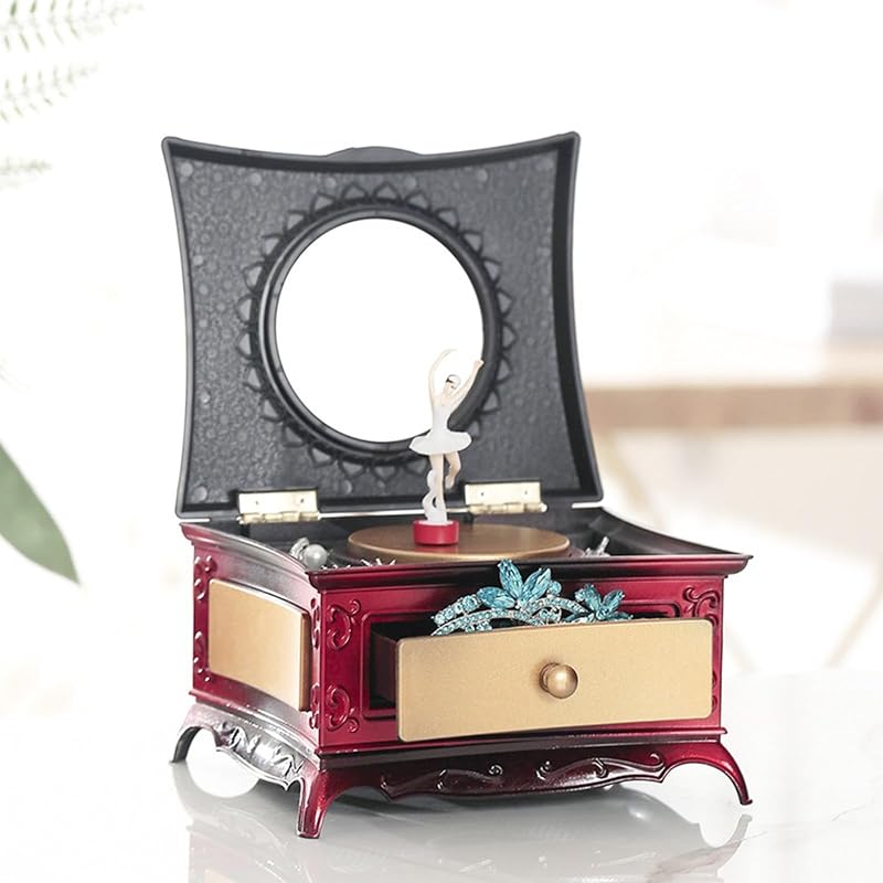 Ballerina Jewelry Box Music Box Organizer - Rotating Gift Box Decor