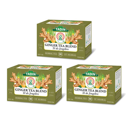 Tadin Ginger Herbal Tea Blend. Caffeine Free. 24 Tea Bags. 1.02 oz. Pack of 3