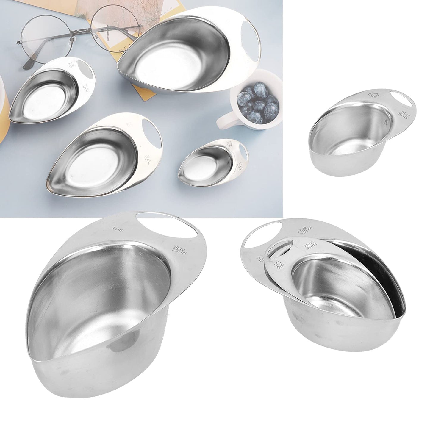 Rexvtns Measuring Spoons,Measuring Cups,4pcs Stainless Steel Measuring Spoon Set - Sturdy Kitchen Tools For Baking, Cooking, And Home Use With Clear Capacity Markings