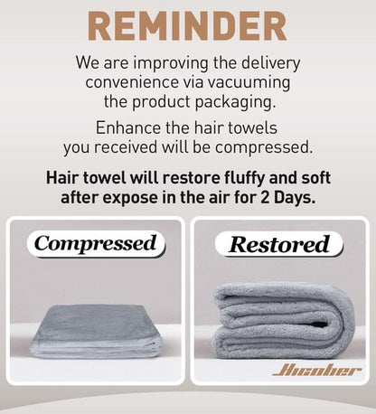 Hicober Microfiber Hair Towel Wrap, Fast Drying Hair Towels for Women, Soft Lightweight Quick Dry Turban for Curly & Long Hair–3 Pack(Blue/Grey/Pink)