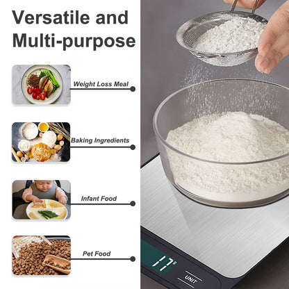 Skiennix Digital Kitchen Scale - Accurate Weight Measurement in Grams & Ounces | 11lb Capacity, LCD Display