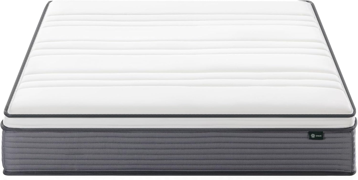 ZINUS 10 Inch True Support Hybrid Mattress - Queen Size, Medium Feel, Fiberglass Free, Motion Isolation, Safe Foams