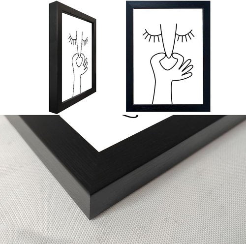 Framed Black and White Bathroom Wall Art - Funny Toilet Print Canvas Decor | Unique Bathroom Signs