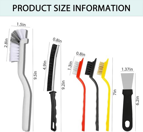 Crevice Cleaning Brush Set - Hard Bristle Gap Scrubber Tools for Bathroom & Shower | 12-Pack Essentials